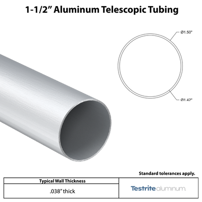 1-1/2" Aluminum Round Telescopic Tube